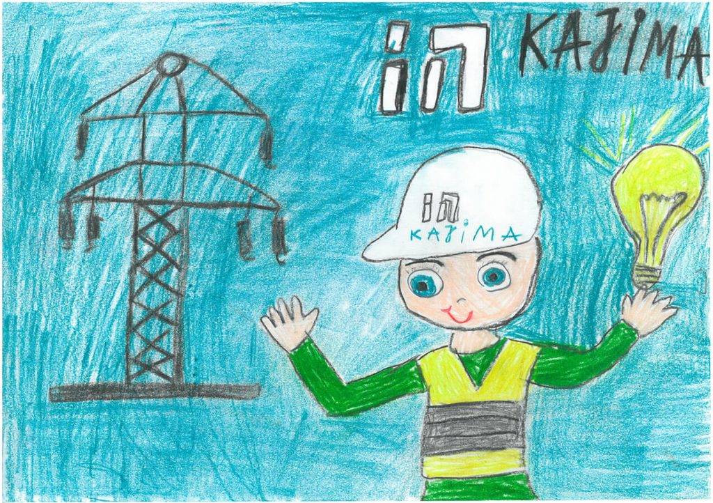 Dziecięcy rysunek wykonany podczas obchodów dnia dziecka w 2023 roku w Kajima Poland