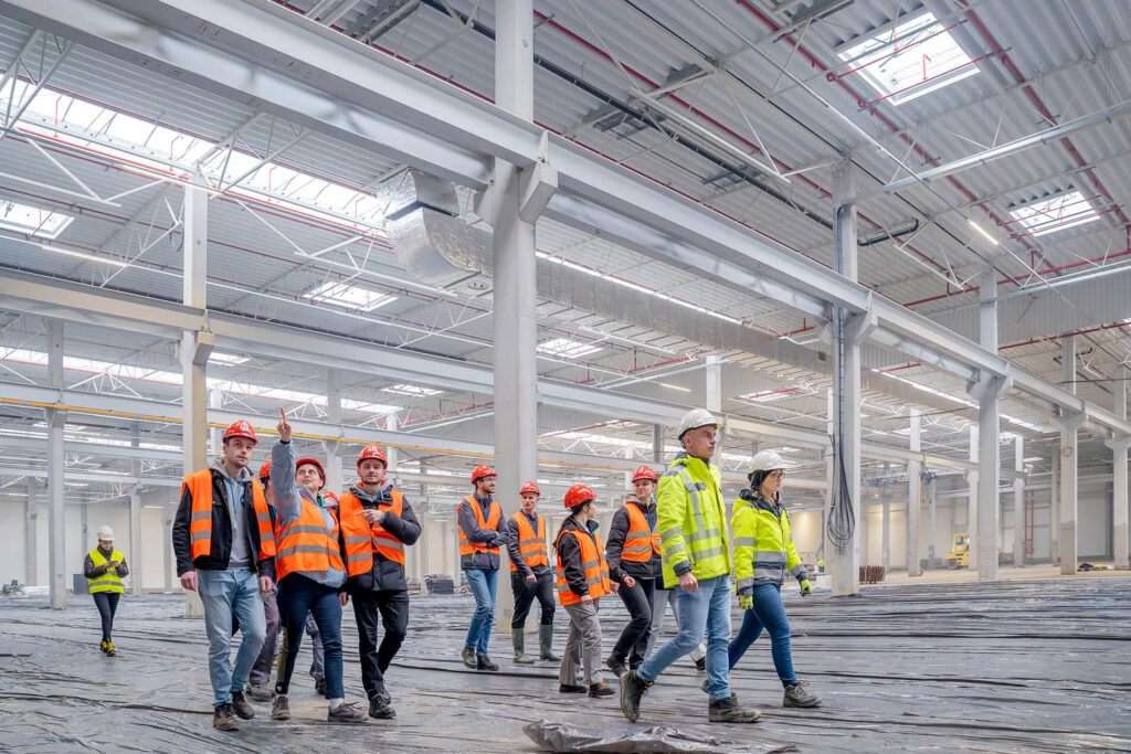 Construction work of a factory, Fortaco, Knurów, Kajima